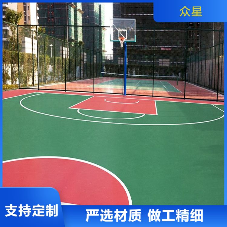 河源市橡胶跑道篮球场硅PU - 厂家